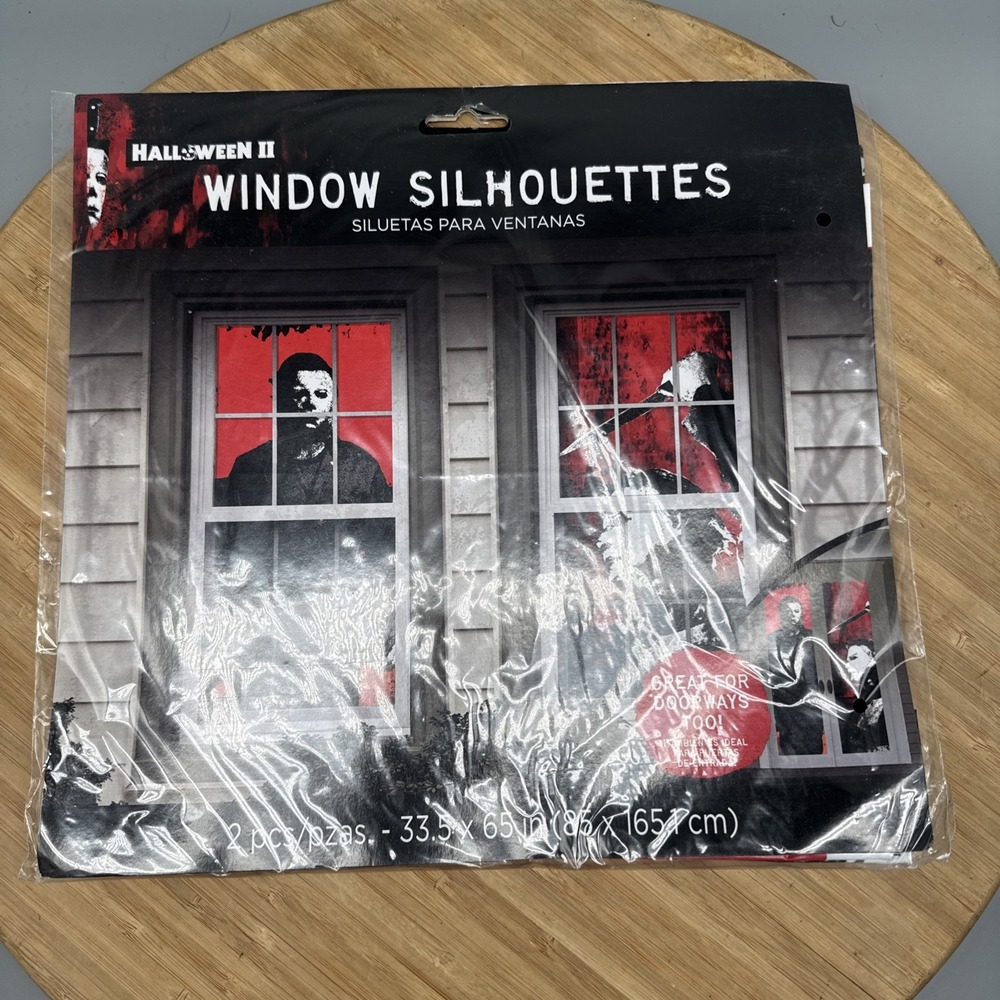 Halloween II Michael Myers Window Silhouettes, 2pc New